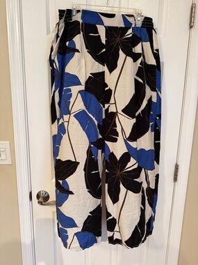 sofia by sofia vergara Brown, Blue & Cream Printed Wide-Leg Pants